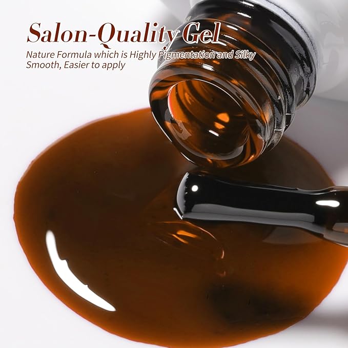 Born Pretty Jelly Gel Nail Polish Set Fall Winter Brown Blood Red Burgundy Black Gel Polish Sheer Milky Nude Transparent Halloween Gel Polish Set Nail Art Varnish Manicure Collection Gift 7ML 6PCS-Velvo Beauty