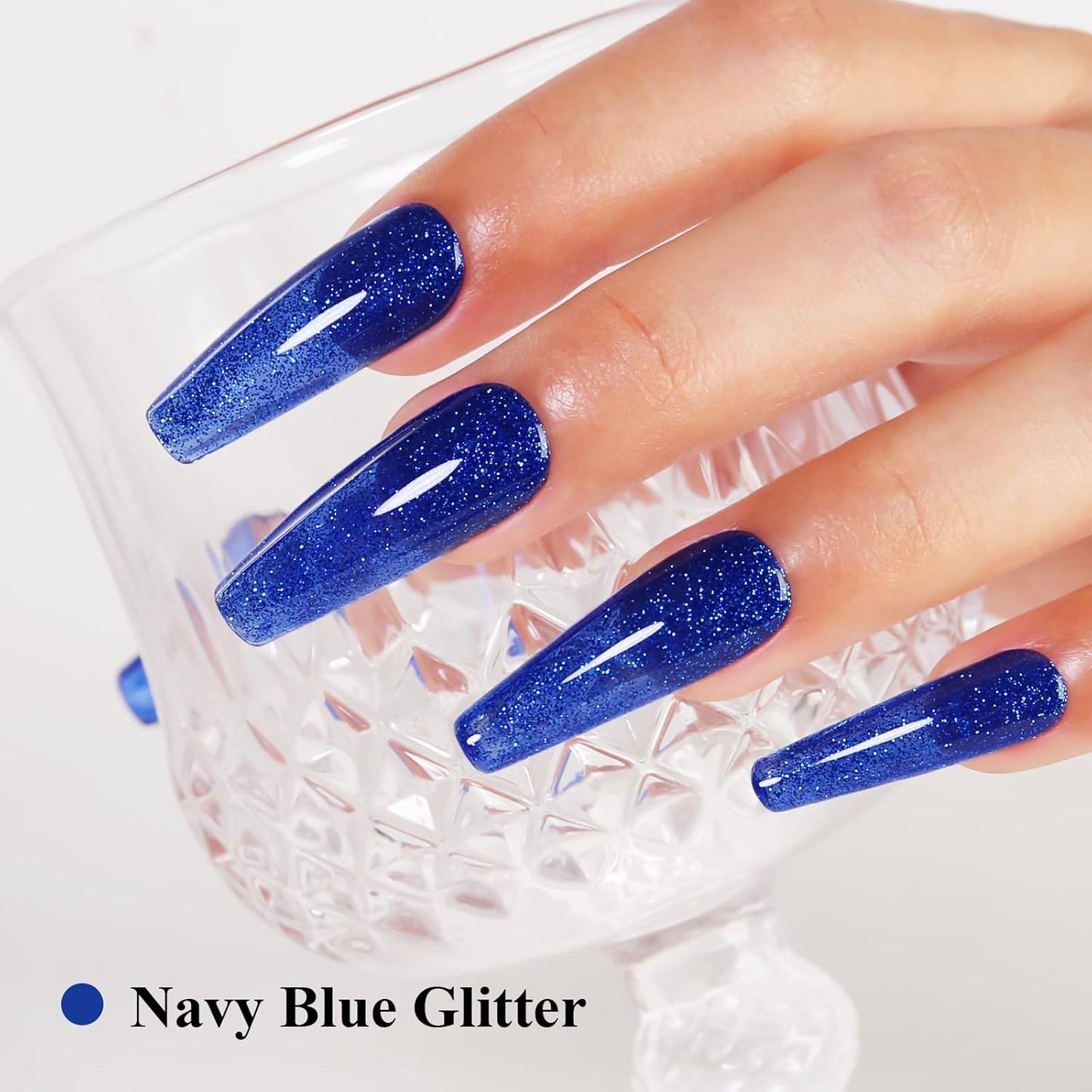 Imtiti Glitter Gel Nail Polish, Navy Blue Iridescent Glitter Gel Polish Diamond Shimmer Sparkle Soak Off UV LED Nail Gel Polish Autumn Winter Gel Polish Manicure Gel Nail Kit 10ML-Velvo Beauty