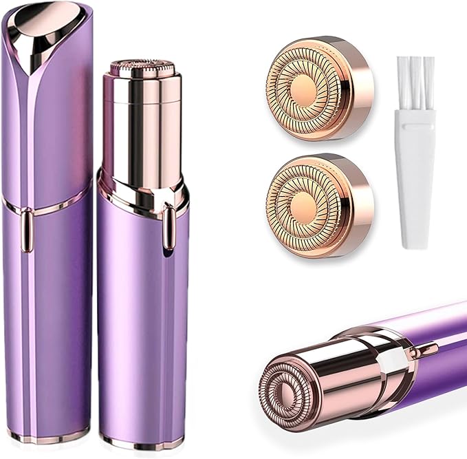 Battery Powered Facial Hair Remover for Women Lips, Chin, Neck, and Cheeks - Gentle and Pain with 2-pc Replacement Heads (Battery is not Included)-Velvo Beauty