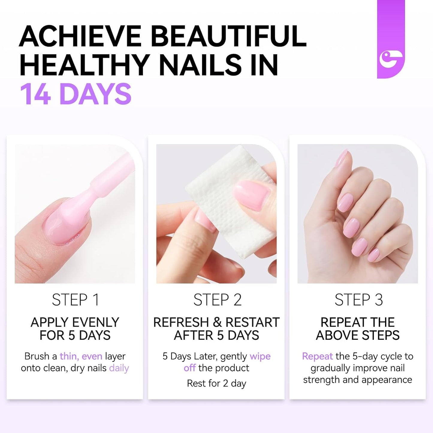 Nail Polish Strengthener and Growth Treatment: Yellow Gelike EC 6 in 1 Natural Nail Hardener Extra Strong and Growth - Long Lasting Nail Repair for Damaged Nails - For Daily Work Home Salon-Velvo Beauty