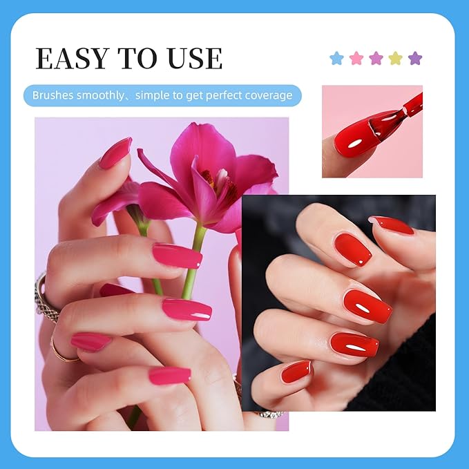 JODSONE Same Color Same Bottle 32 Colors Gel Nail Polish with U V Light Soak Off Glitter Base Top Matte Coat Manicure Salon Home DIY-Velvo Beauty