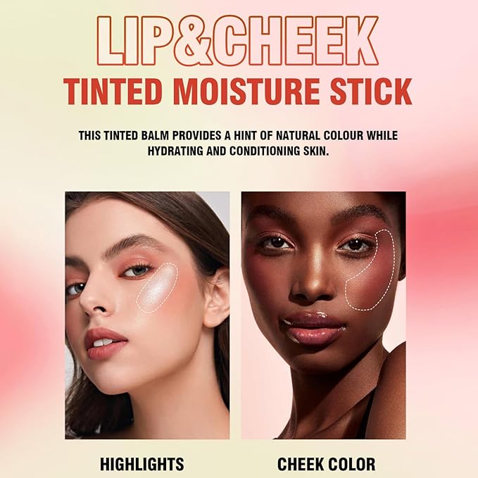 Blush Stick, Cream Blush Stick for Cheeks & Lips, Blendable Long-Lasting Multi-Use Contour Stick & Highlighter Makeup (#6 HIGHLIGHT)-Velvo Beauty