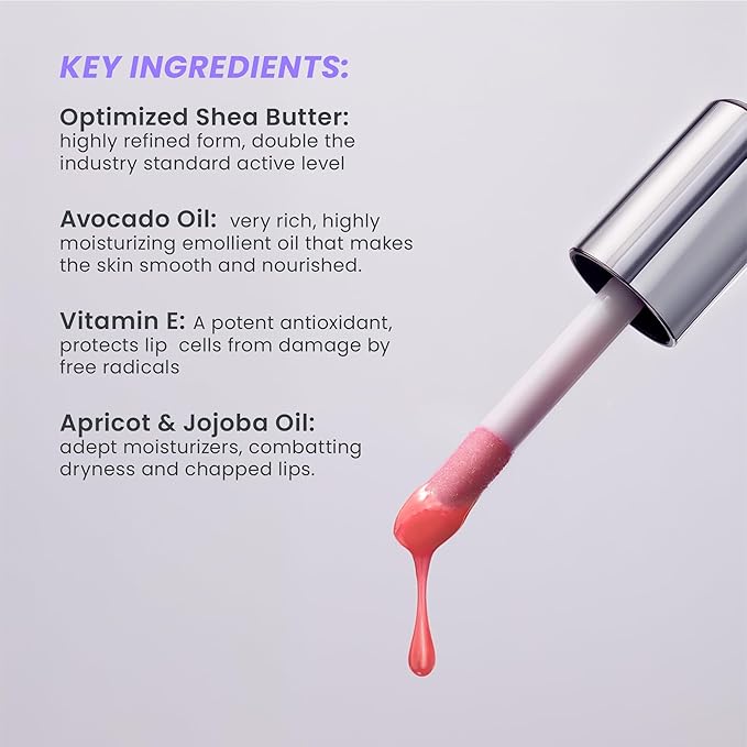 Wonderskin Lip Oil Rehab Serum - Tinted Lip Oil, Hydrating, Moisturizing, and Non-Sticky Coral Pink Tint Serum for Dry Lips (Lover)-Velvo Beauty