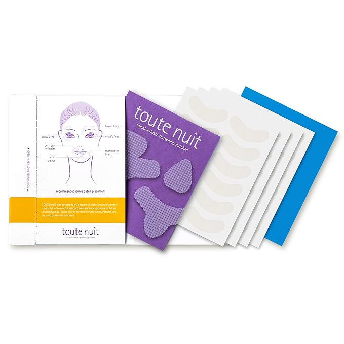 Toute Nuit Wrinkle Patches – Curve – Face Tape for Forehead, Eyes & Lips – Hypoallergenic Anti Wrinkle Patches – 48 Count, Made in USA-Velvo Beauty
