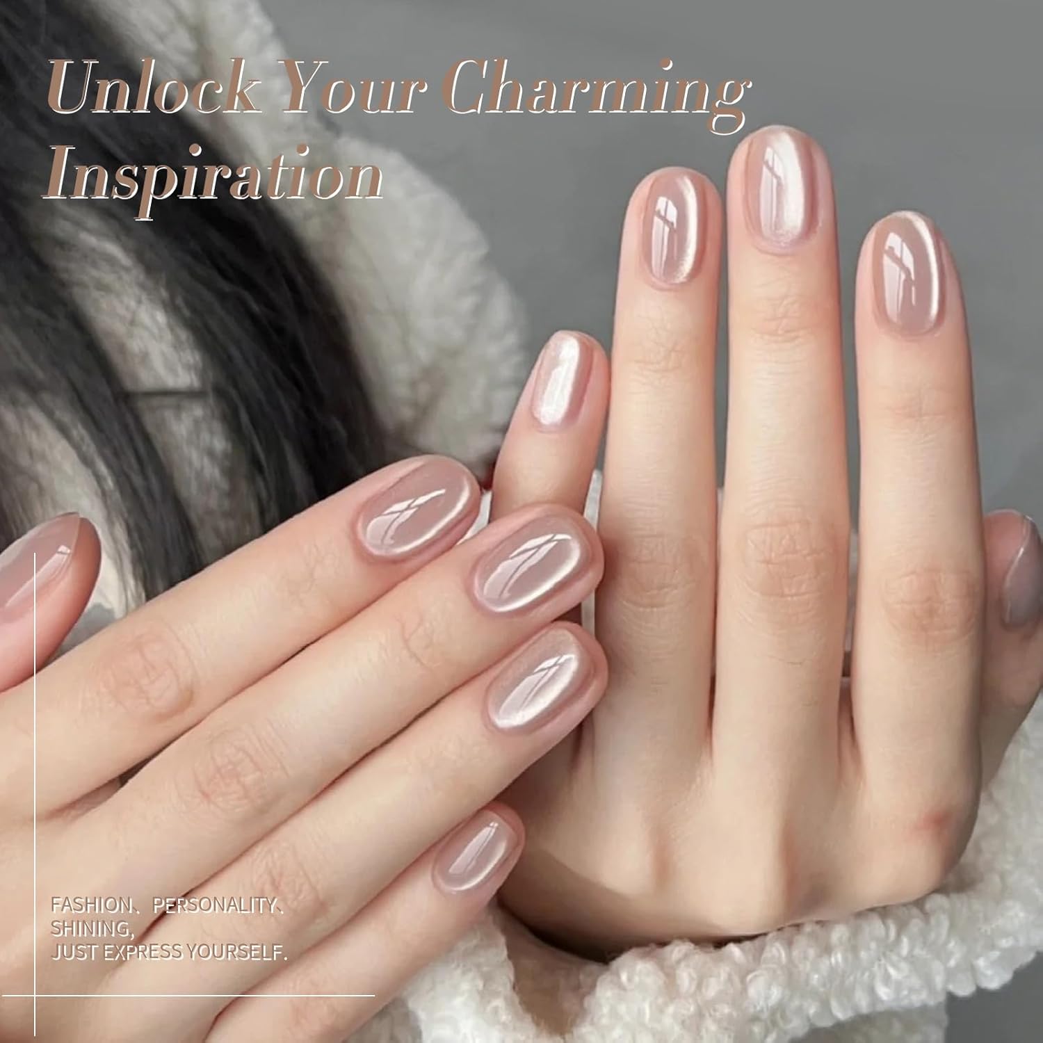 Born Pretty Cat Magnetic Eye Gel Nail Polish, Nude Moonlight Cat Magnetic Gel, Glass Shiny Effect Nude Soak Off Nail Art Salon Manicure Home Gift 15ml-Velvo Beauty