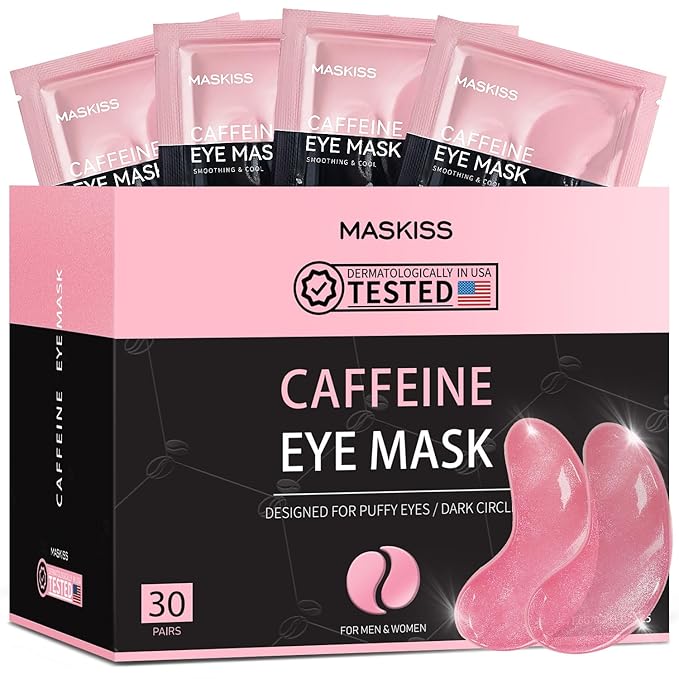 Under Eye Patches (30 Pairs), Caffeine Eye Masks for Dark Circles Puffy Eyes Undereye Bags, Collagen Eye Patches for Wrinkles and Puffiness, Skin Care Gift for Her-Velvo Beauty