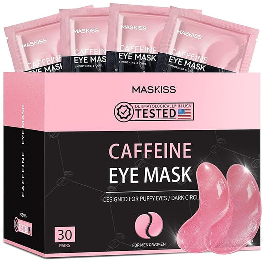 Under Eye Patches (30 Pairs), Caffeine Eye Masks for Dark Circles Puffy Eyes Undereye Bags, Collagen Eye Patches for Wrinkles and Puffiness, Skin Care Gift for Her-Velvo Beauty