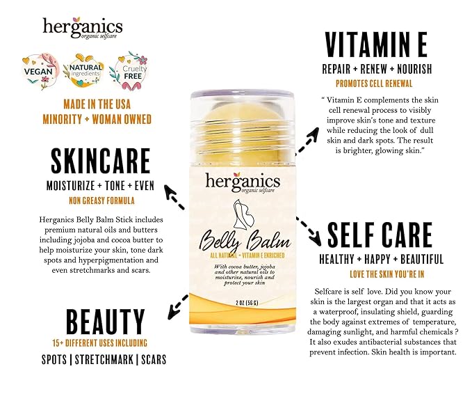 Stretch Mark Cream For Pregnancy and Belly Balm Oil Stick, Belly Oil For Pregnancy, Tummy Butter, Pregnancy Lotion 2 oz-Velvo Beauty