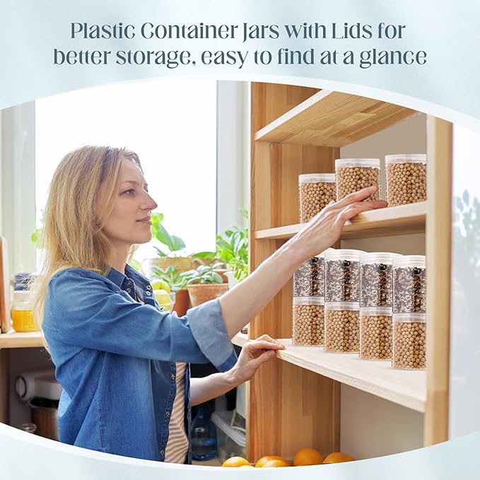 SATINIOR 24 Pieces Empty Clear Plastic Jars with Lids Round Storage Containers Wide Mouth for Beauty Product Cosmetic Cream Lotion Liquid Butter Craft and Food (Clear Lid,16 oz)-Velvo Beauty