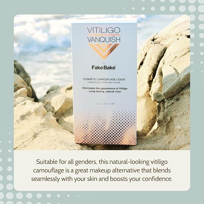 Vitiligo Vanquish Cosmetic Camouflage Kit by Fake Bake Liquid Concealer, Long Lasting Natural Color Customization Eliminates Appearance of Skin Depigmentation For Women & Men - Cover Lasts For Days-Velvo Beauty