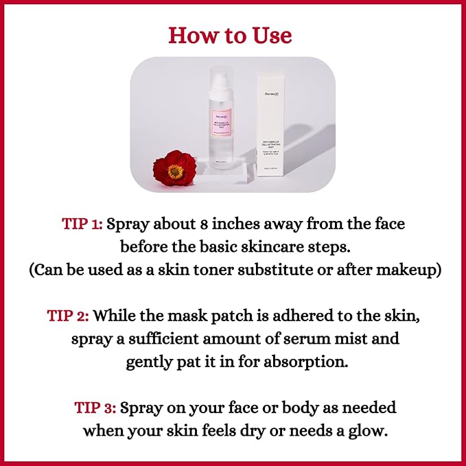 [DermaFi] Red Camellia Cell Activating Mist Facial Toner Spray (3.38 fl oz/100ml)-Velvo Beauty