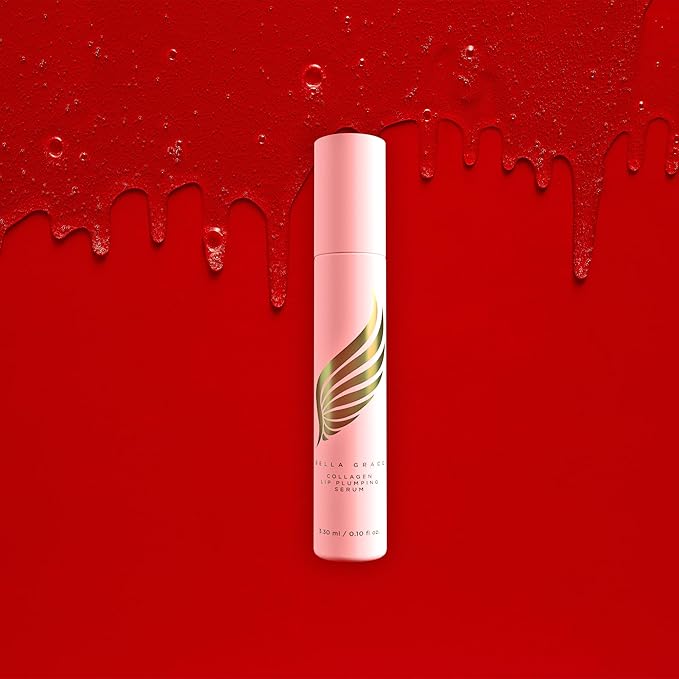 Bella Grace Vegan Collagen Lip Plumper Serum, Vitamin E, Peptides, Hydrating Lip Care Fuller Plumper Looking Lips, Supports Wrinkles, Fine Lines, Elasticity, Paraben, Sulfate & Cruelty Free, 0.1 fl oz-Velvo Beauty