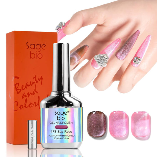 Cat Eye Gel Nail Polish, 15ml Magnetic Gel, High-Gloss Finish, Long-Lasting, DIY Manicure Kit with Magnet Stick, Stunning 3D Magnetic Effect, 02-Velvo Beauty