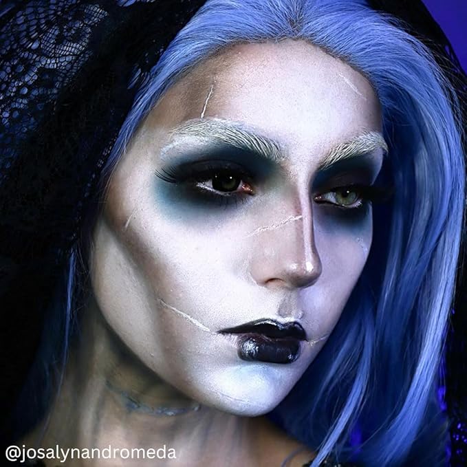 Mehron Makeup Color Cups | Stage, Foundation, Face Paint, Body Paint, Halloween | Face Paint Makeup | Greasepaint .5 oz (14 g) (Moonlight White)-Velvo Beauty