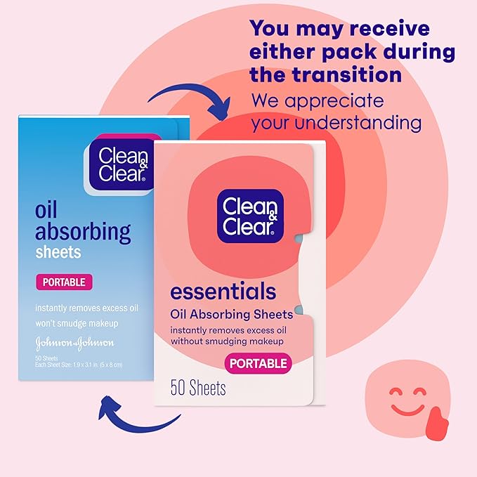 Clean & Clear Oil Absorbing Facial Sheets, Portable Blotting Papers for Face & Nose, Absorbing Blotting Sheets for Oily Skin to Instantly Remove Excess Oil & Shine, 3 x 50 ct-Velvo Beauty