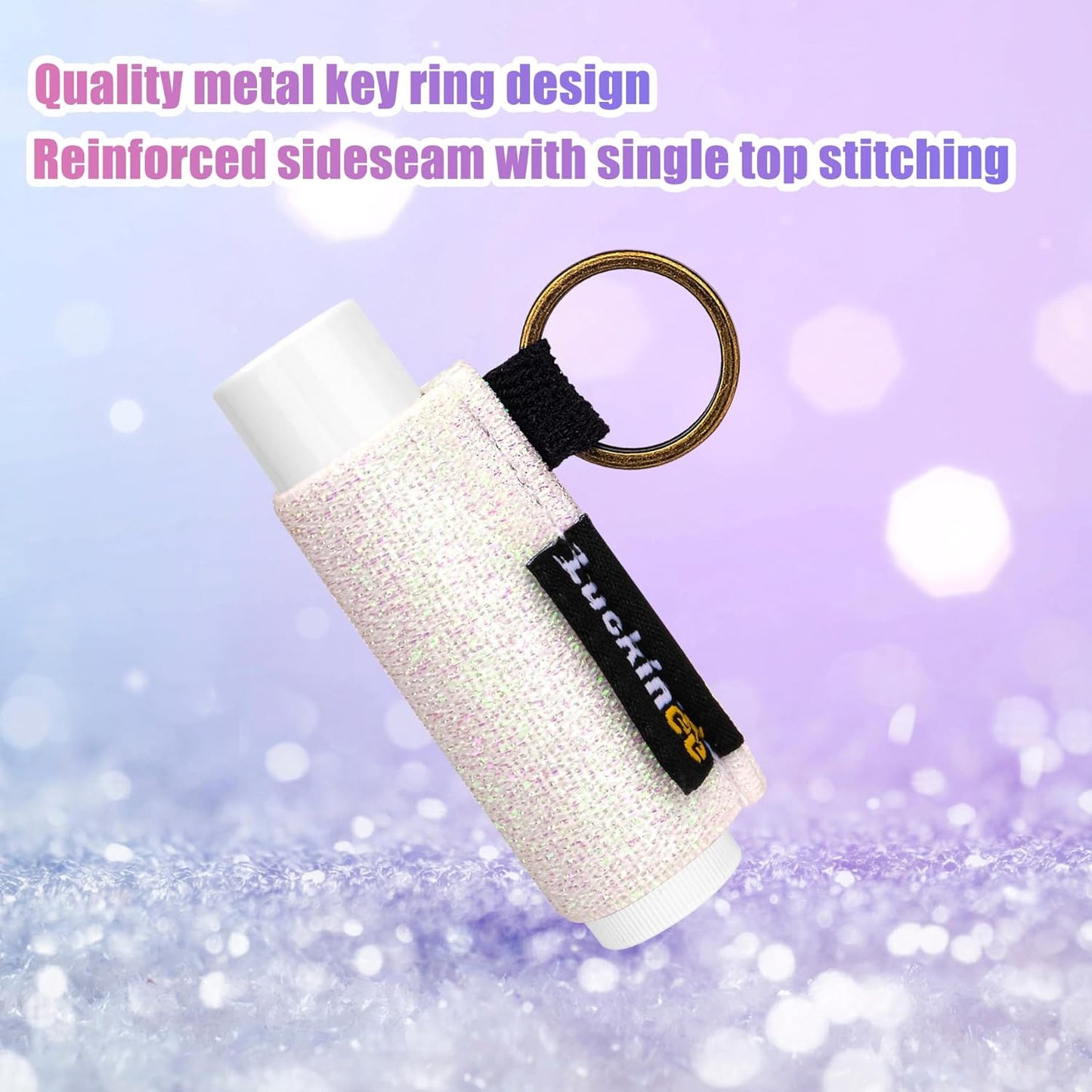 Lip Balm Keychain - Shinny Chapstick & Lipstick Holder - Tight Elastic Holder for Fat & Slim Lip Balms-Velvo Beauty
