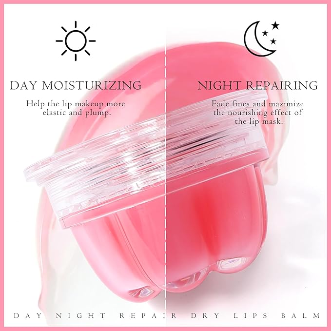 2Pc Jelly Lip Mask Overnight,Fruity Strawberry Lip Sleeping Mask Day Night Repair Kawaii Lip Balm Hydrate Plump Dry Lip Scrubs Exfoliator,Lip Care Lip Moisturizer with Collagen-Strawberry-Velvo Beauty