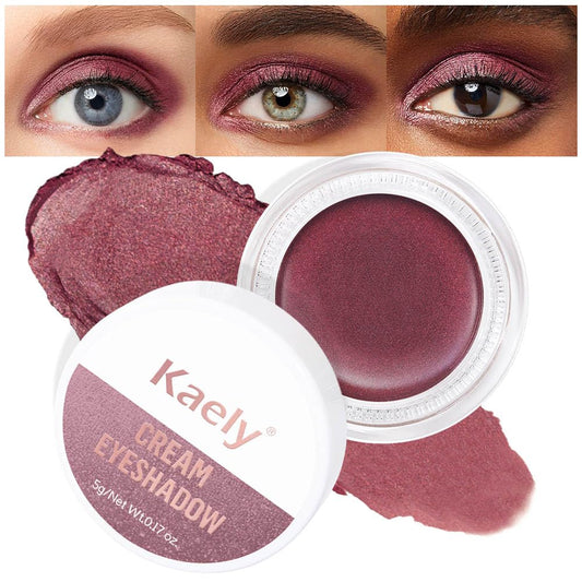 Kaely Single Cream Eyeshadow Pot, Orchid Shimmer Eye Shadow for Older Women High Pigmented Waterproof, Natural Eyeshadow Palette Makeup Brightener, sombras en crema para ojos, Blendable, 26-Velvo Beauty