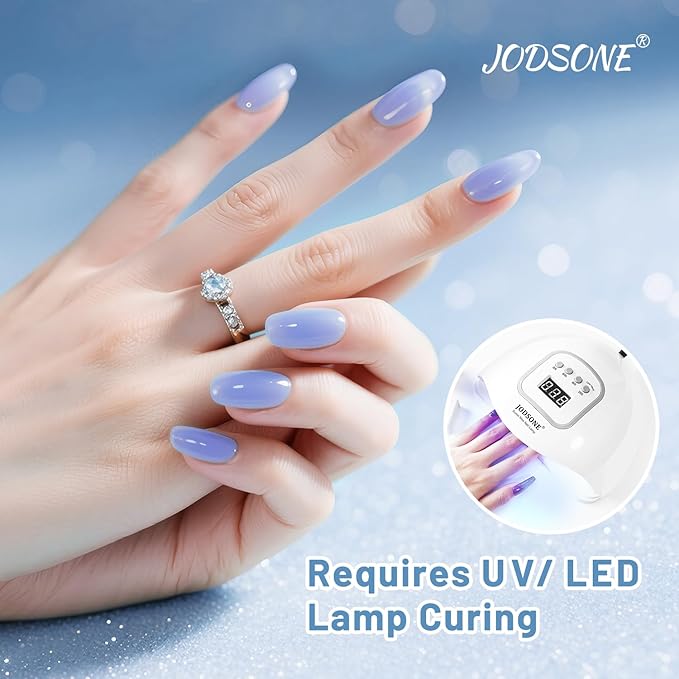 JODSONE 10ml 6 Colors Jelly Gel Nail Polish Set Ocean Blue Turquoise Gel Polish with Crystal Long Lasting All Seasons Need U V Lamp-Velvo Beauty