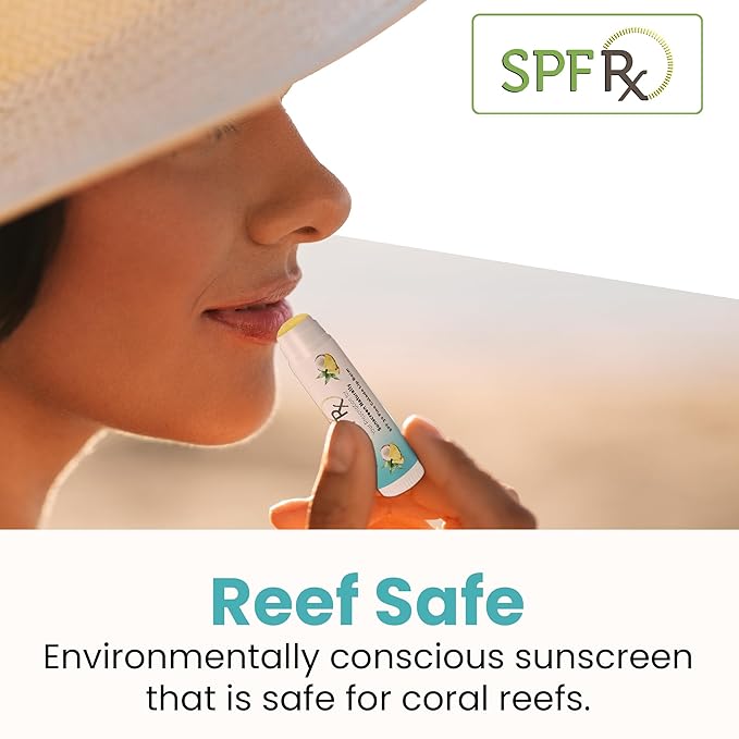 SPF Rx, SPF 30 Pina Colada Sunscreen Lip Balm Broad Spectrum Protection, Rapid Relief for Dry Chapped Lips, Superior Protection Against UVA & UVB Rays - 0.15 oz, (4 Pack)-Velvo Beauty