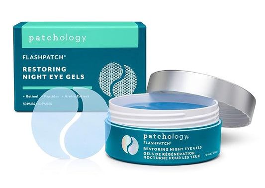 Patchology Restoring Night Eye Gels - Under Eye Patches For Dark Circles and Puffy Eyes Care - Anti Aging Under Eye Masks with Retinol - Eye Bags, Puffiness & Wrinkles Reducer (30 Pairs)-Velvo Beauty