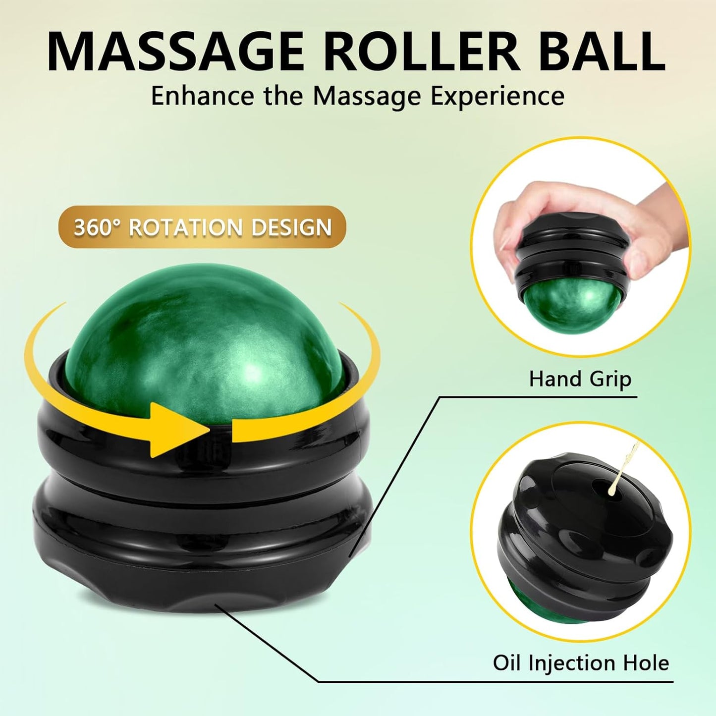 Sore Muscle Massage Oil for Massage Therapy, with Massage Roller Ball & Thumb Saver Massager, Body Massage Oil for Muscle Relaxing, Soothes Joints & Muscles with Arnica, Lavender Oil(8 Fl Oz)-Velvo Beauty