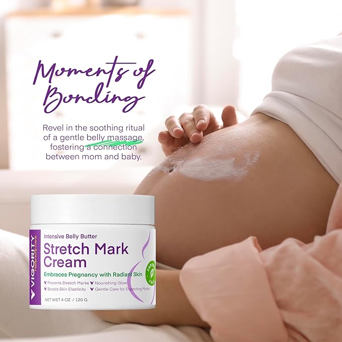 Stretch Mark Cream for Pregnancy: Stretch Mark Treatment - Belly Butter For Pregnant Women - Massage Lotion To Prevent And Repair Maternity Stretch Marks Scar - 4 Oz-Velvo Beauty