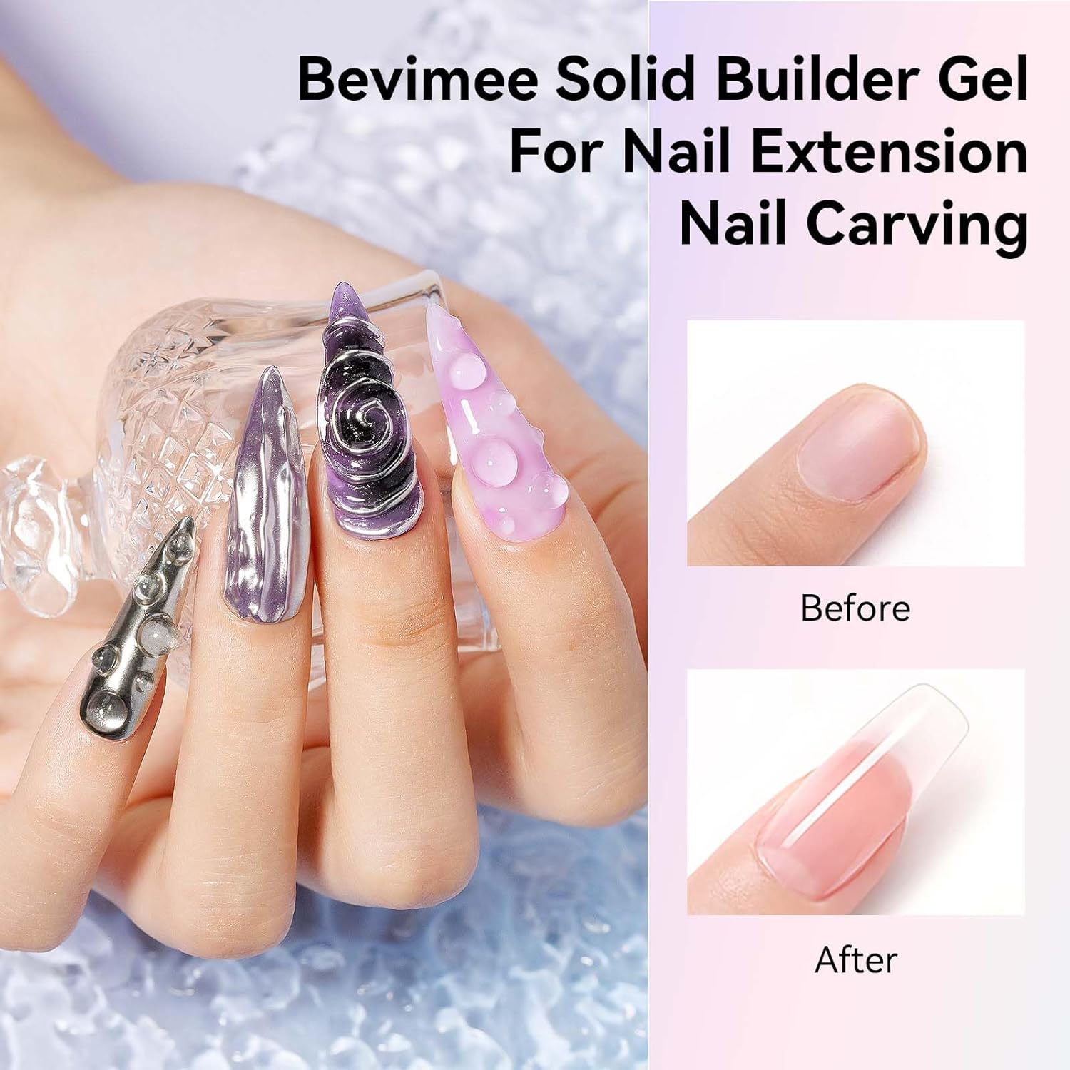 18g Solid Builder Gel for Nails 15g 3D Nail Sculpting Gel for Nail Art, Clear Non-Stick Hand For Modeling, Sculpture, Nails Extension UV/Led Manicure DIY At Hom-Velvo Beauty