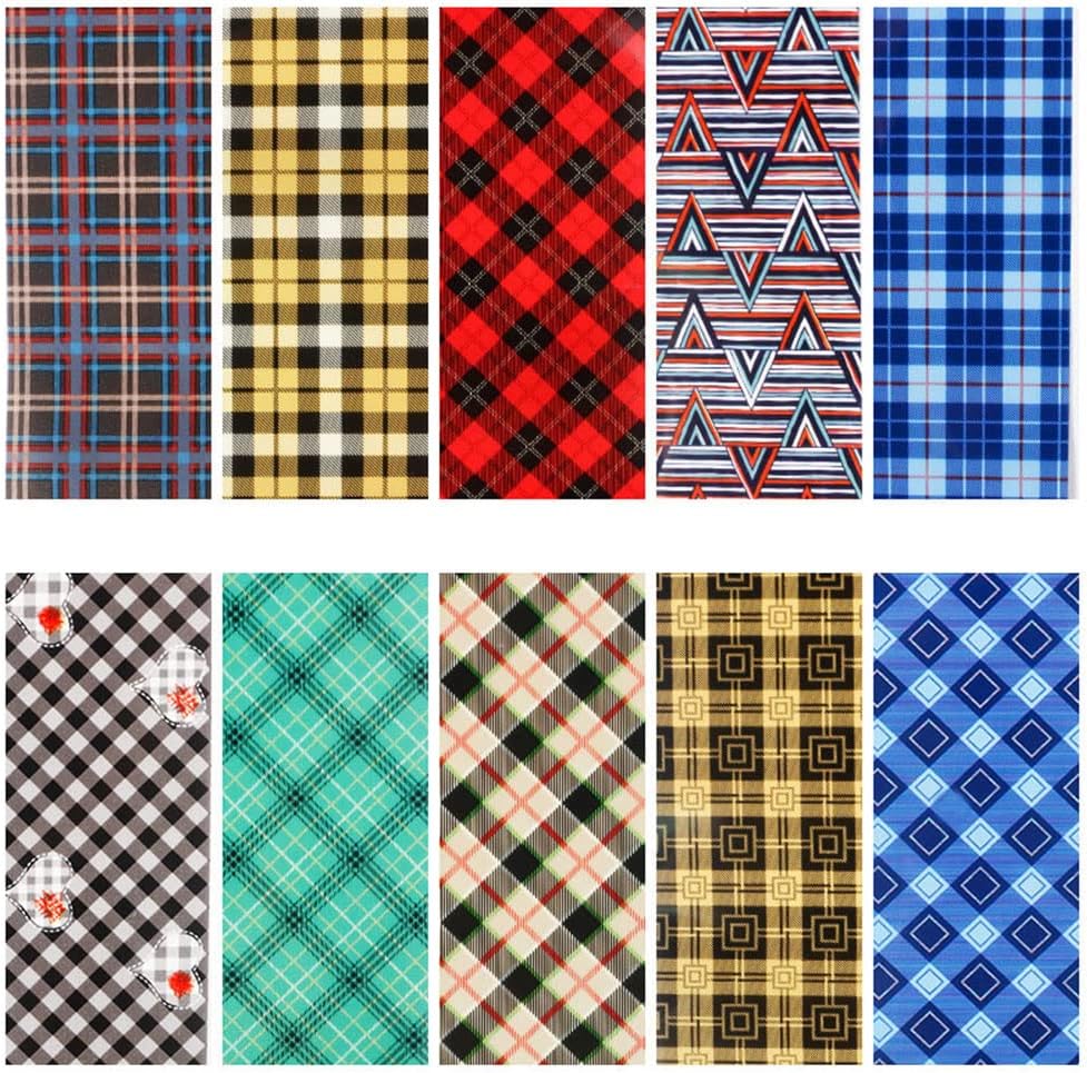 10 Colors Buffalo Plaid Nail Art Foils Christmas Nail Transfer Stickers Supplies Buffalo Plaid Design Nail Decal Tips Wraps Adhesive Glitters Acrylic DIY Nail Decoration-Velvo Beauty