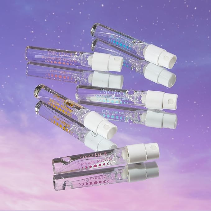 Pacifica Beauty Wanderlust & Moon Moods Perfume Set, Travel Fragrances, Island Vanilla, French Lilac, Clean Vegan Perfume, 0.05 fl oz Each (Set of 10)-Velvo Beauty