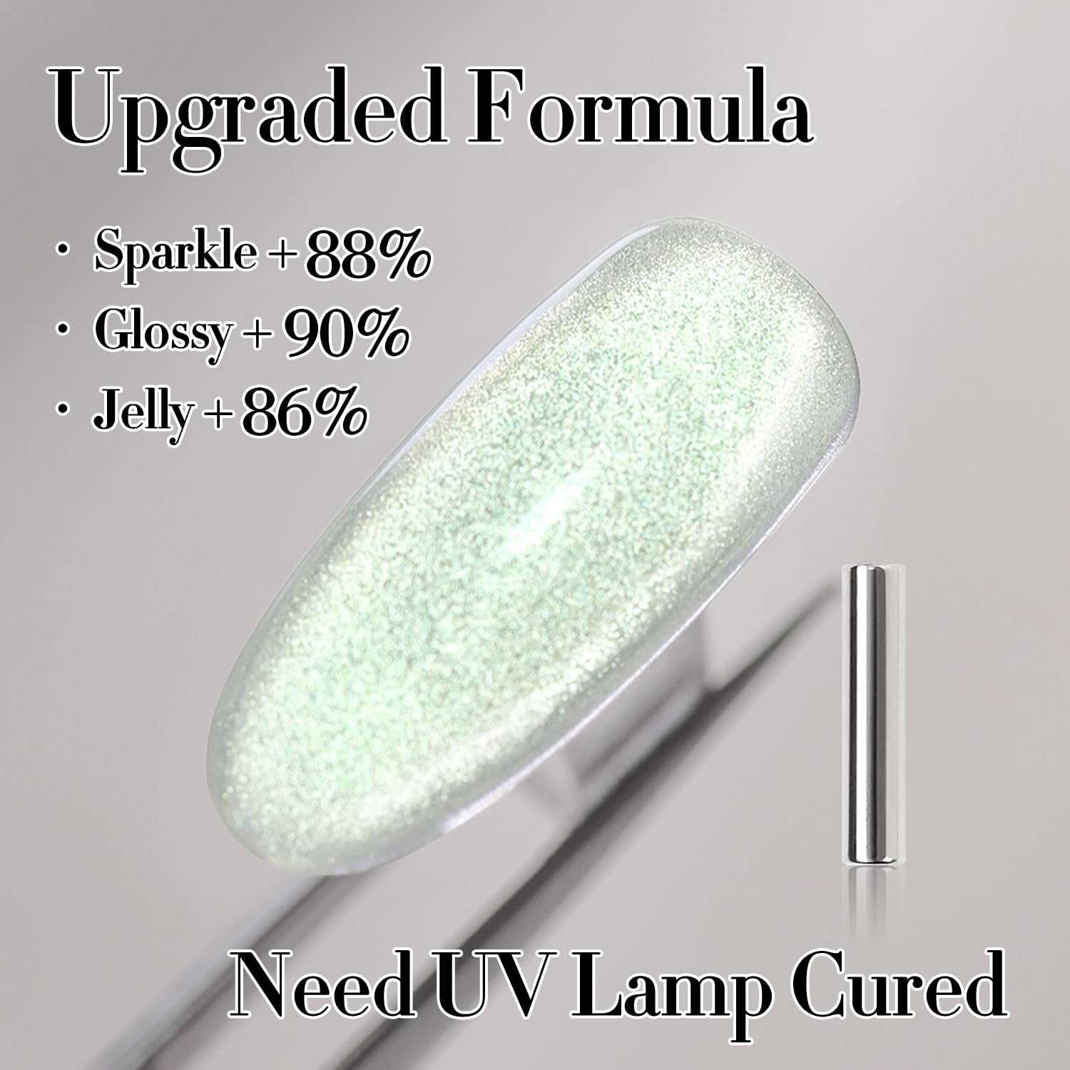 Double Rhythm 15ML Cat Eye Gel Polish with Magnet Holographic Glitter Shimmer Translucent Sheer Color Salon Ice Glass Magnetic Gel at Home (Green-MC1141)-Velvo Beauty