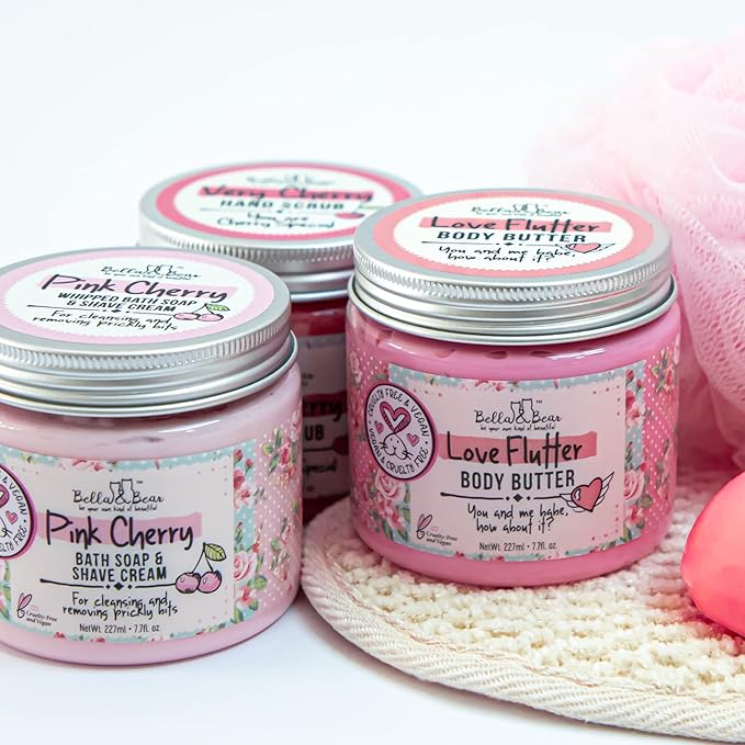 Bella and Bear Love Flutter Body Butter, Hydrating Formula, Soften & Prevent Scars, Stretch Mark Cream, 6.7oz x 12 Bulk-Velvo Beauty
