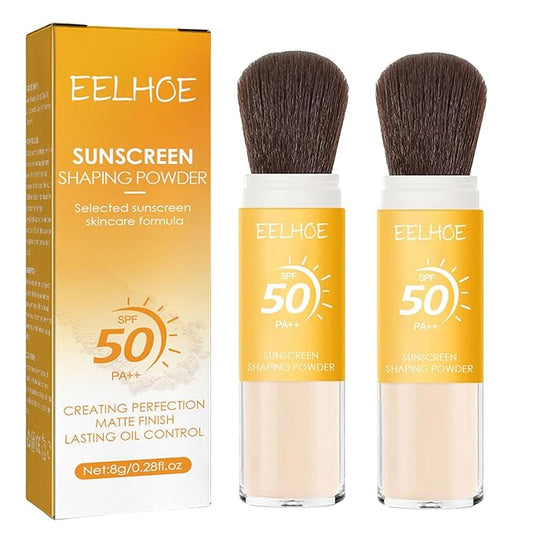 2Pcs Setting Powder, SPF 50,Translucent,Matte Finish Oil Control,Breathable,Lightweight,Mineral Brush Powder,Natural Matte Finish,Long-lasting,Waterproof and Sweatproof Setting Powder-Velvo Beauty