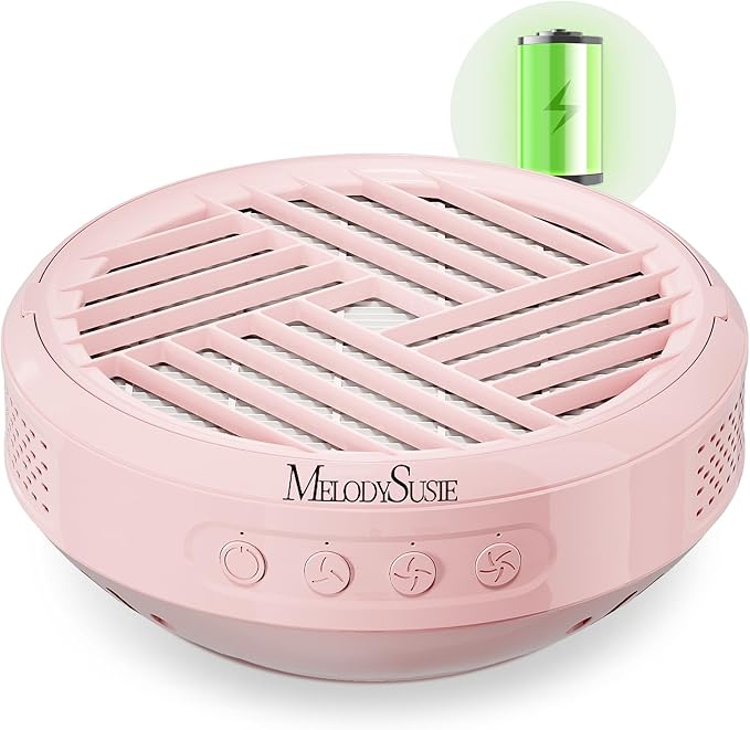 MelodySusie Cordless Nail Dust Collector,Compact Vacuum Fan Rechargeable Dust Collector with Reusable Filter,SProR Powerful Dust Suction Machine for Acrylic Gel Polish Manicure Pedicure at Salon&Home-Velvo Beauty