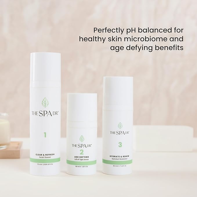 The Spa Dr. 3-Step Age-Defying Skincare System - Antiaging SkinCare Set for Women - Anti Aging Skin Care Sets for Women - Skin Care Routine: Cleanser, Age Defying Lift & Tight Serum, Moisturizer-Velvo Beauty