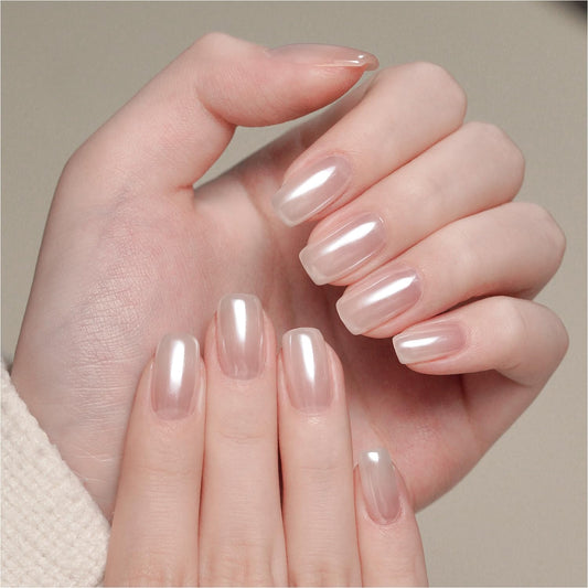 GAOY White Pearl Chrome Nail Powder, Mirror Effect Shimmer Glitter Pigment Mermaid Aurora Nail Art Decorations, Lustrous White-Velvo Beauty