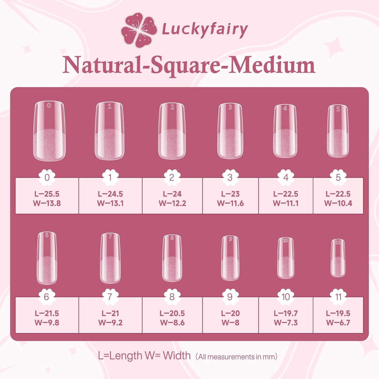Nail Tips Square: 504pcs Pre-etched Square Press on Nails Clear Full Cover Fake Nails for French Nail Extension Salon Home DIY 12 Sizes Gel Tips-Velvo Beauty