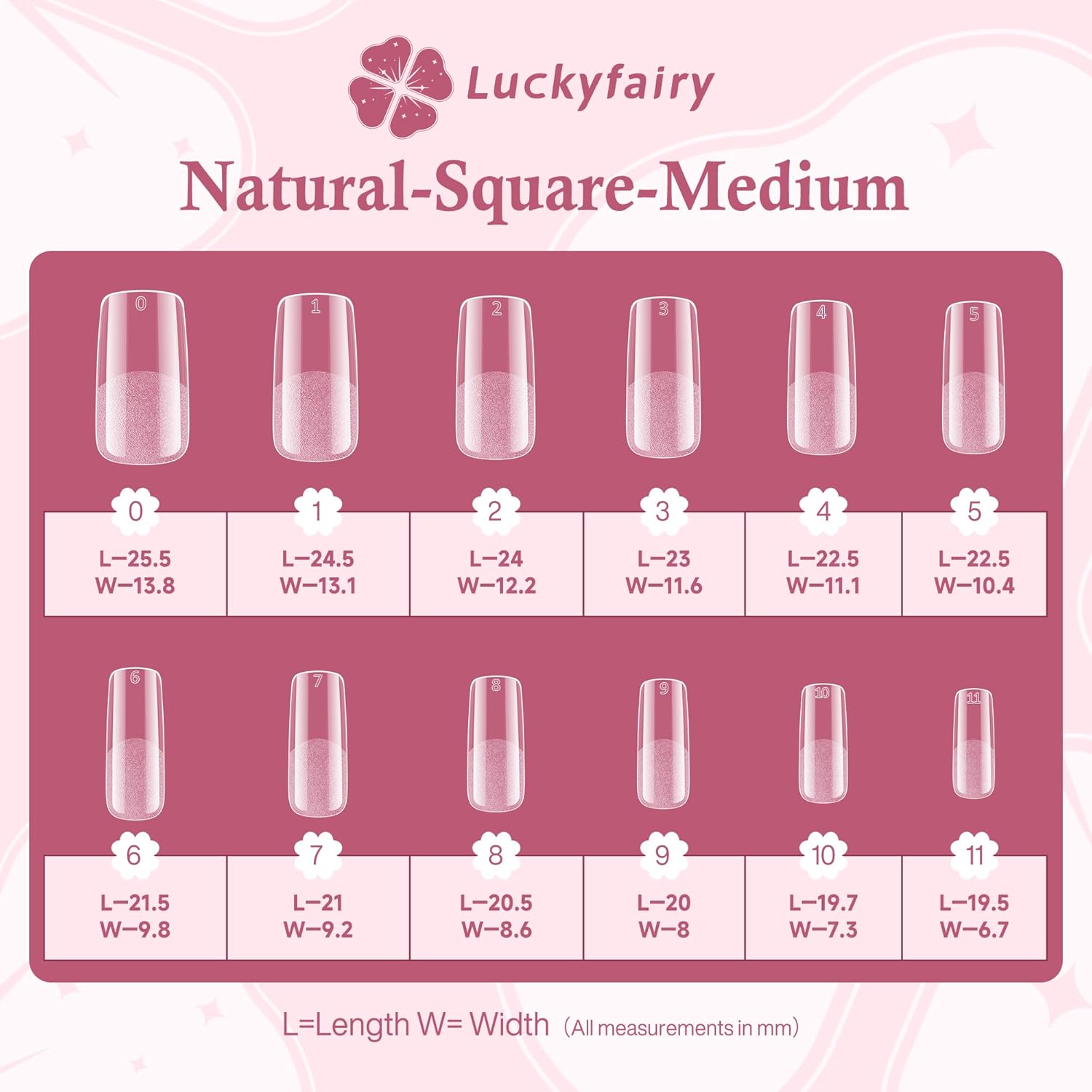 Nail Tips Square: 504pcs Pre-etched Square Press on Nails Clear Full Cover Fake Nails for French Nail Extension Salon Home DIY 12 Sizes Gel Tips-Velvo Beauty