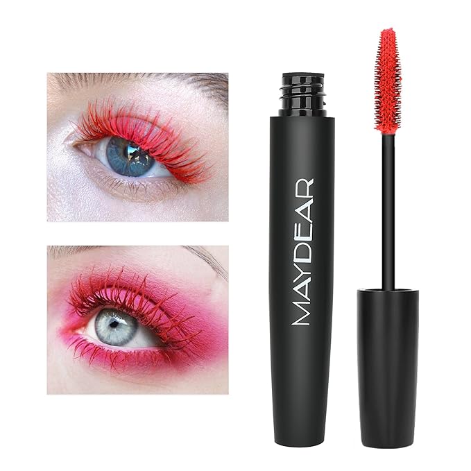 Maydear Red Mascara Waterproof, Smudge-Proof & Long-Lasting, Fast-Dry Lengthening Color Mascara for Bold Lashes-Velvo Beauty