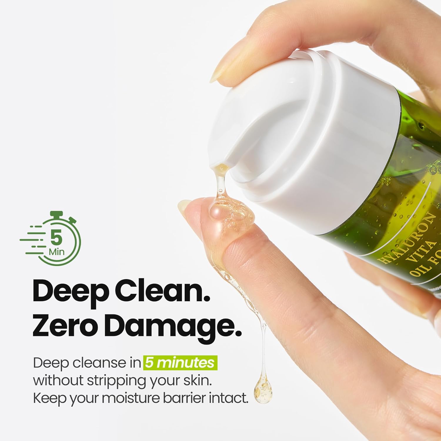 [K-Beauty] Hyaluron Vita Oil to Foam - All-in-One Korean Face Wash OilBased Foaming Facial Cleanser - Pore Minimizing & Blackhead Remover - Makeup Deep Cleansing Oil for Dry Skin (3.88 fl oz)-Velvo Beauty