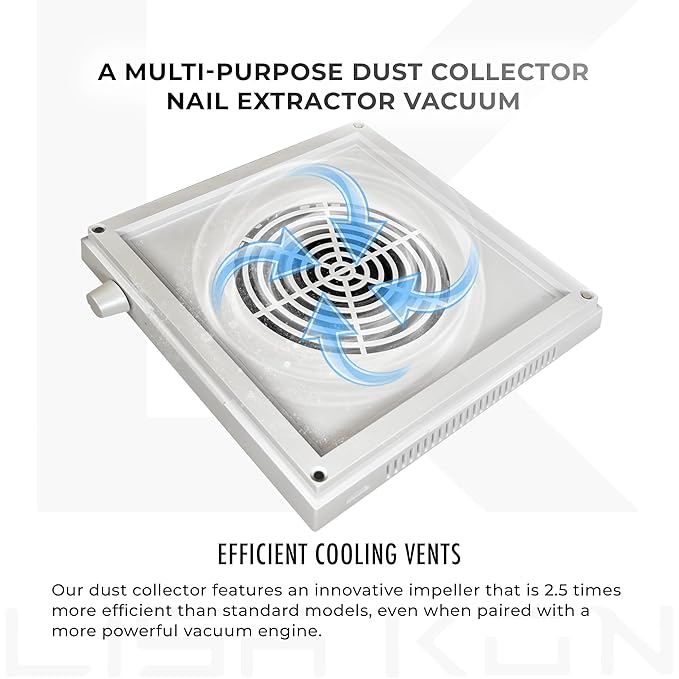 Nail Dust Collector with Reusable Filter, Professional Vacuum Fan Dust Extractor, Powerful & Quiet Nail Tech Dust Suction Machine for Acrylic Gel Nail Polishing, High-End Nail Salon-Velvo Beauty