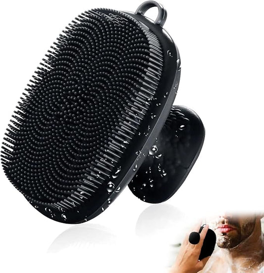 VWMYQ Face Scrubber, Silicone Face Scrubber for Men Facial Cleansing Brush Silicone Face Wash Brush Manual Waterproof Cleansing Skin Care Face Brushes for Exfoliating- Black-Velvo Beauty