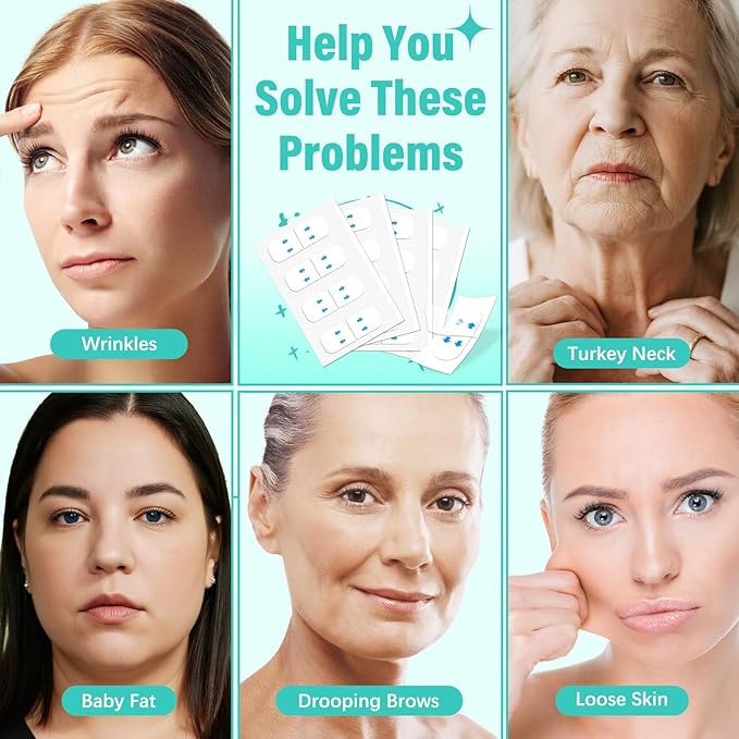 Face Lift Tape Invisible, Facelift Tape for Face, Neck Strips Lift Turkey Neck, Skin Lifting Tapes V Edge Patches for Wrinkle, Jowl, Eye, Double Chin, Loose Sagging Skin (1 Count (Pack of 280))-Velvo Beauty