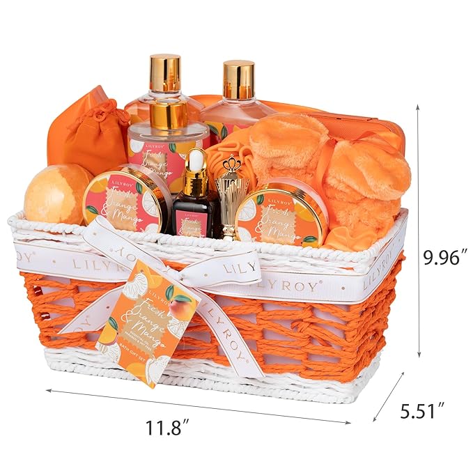 Mothers Day Gifts for Mom - 23-Piece Tropical Bath & Body Basket Set for Women, Spa Gift Basket with Shower Gel, Bath Bomb | Christmas Valentine's Birthday Gift All Occasion Holiday Gift Idea for Her-Velvo Beauty