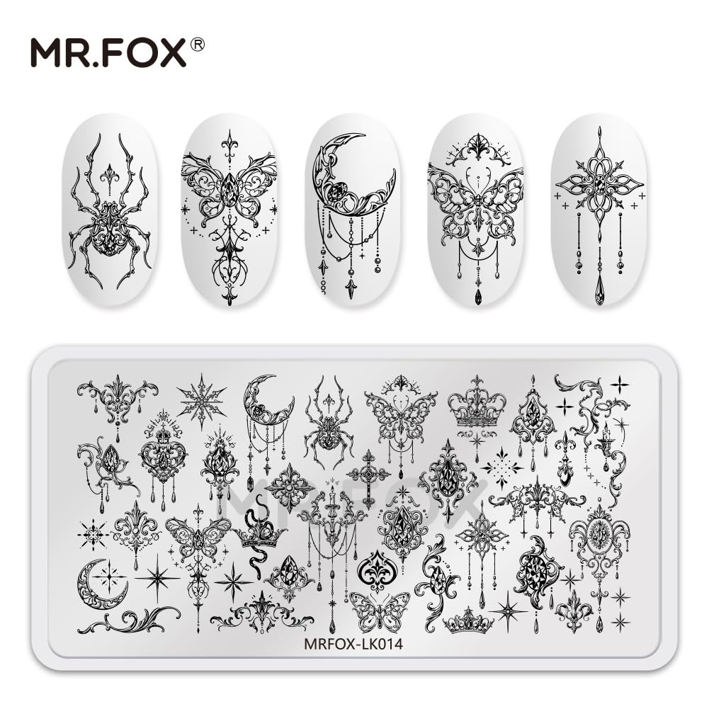 5 Pcs Nail Plates Stamping Set Starry Star Moon Esoteric Elements Nail Art DIY Stamping Template-Velvo Beauty