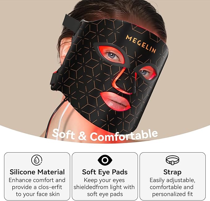 7 Colors Led Light Therapy Facial Mask, Face Light Therapy Mask for Face, Reduce Wrinkles Smooth Skin, Infrared Light Skin Rejuvenation-Velvo Beauty