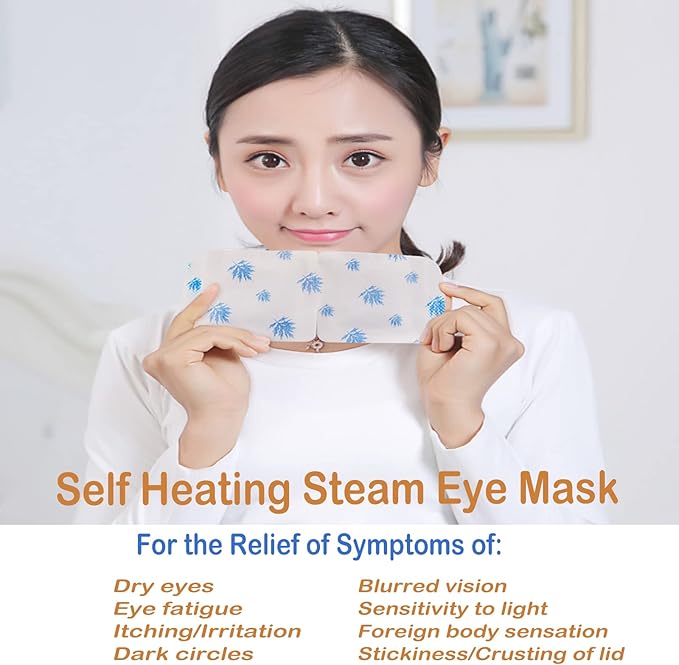 Qiai Self-Heating Steam Eye Mask 10 Packs for Better Sleep&Eye SPA|Reduce Dark Circles & Puffiness|Relief Eye Fatigue Dry&Itchy Eyes|Reduce Wrinkles|Heated Eye Mask Portable for Personal Care-Velvo Beauty