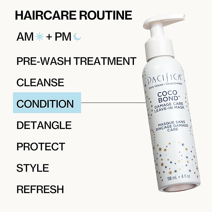 PACIFICA Beauty, Coco Bond Damage Care Leave-In Repair Mask Treatment, Dry & Damaged Hair from Bleach, Color, Chemical Services, Chlorine, & Heat, Coconut, Vegan-Velvo Beauty