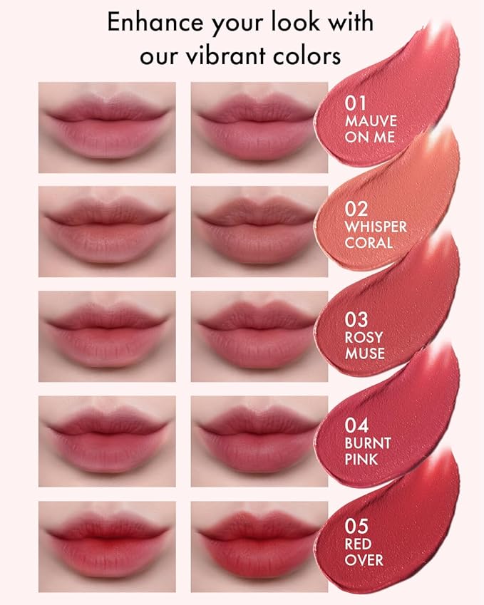 VIDIVICI Millennial Velvet Lip Tint - Thin, Comfortable & Long-Lasting Wear with Matte Finish - Seamless, Rich and Vibrant Shade - Moisture-Filled & Lightweight Texture, 0.15 fl.oz. (02 WHISPER CORAL)-Velvo Beauty