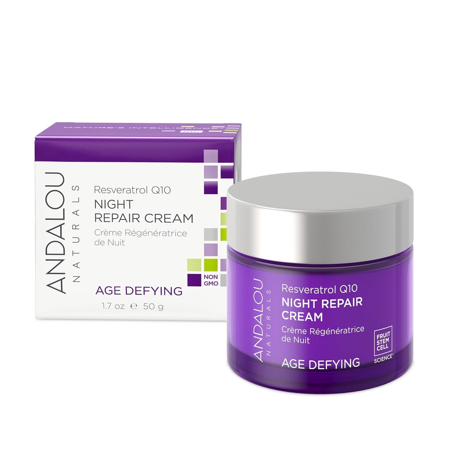 Andalou Naturals, Night Repair Cream Fruit Stem Cell, 1.7 Ounce-Velvo Beauty